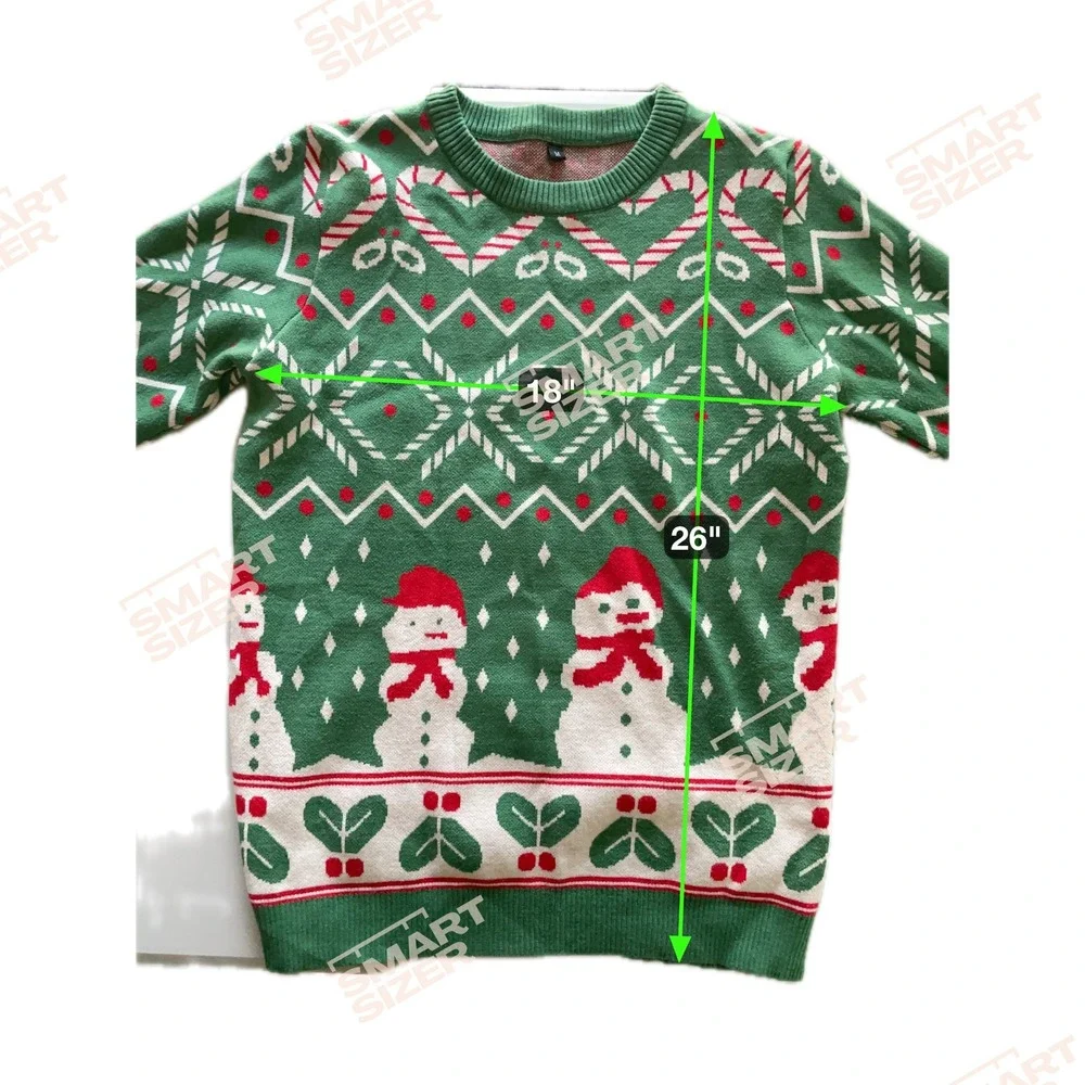 Womens Holiday Sweater Size M Green‎ Red Snowman Candy Cane Christmas Soft Cozy